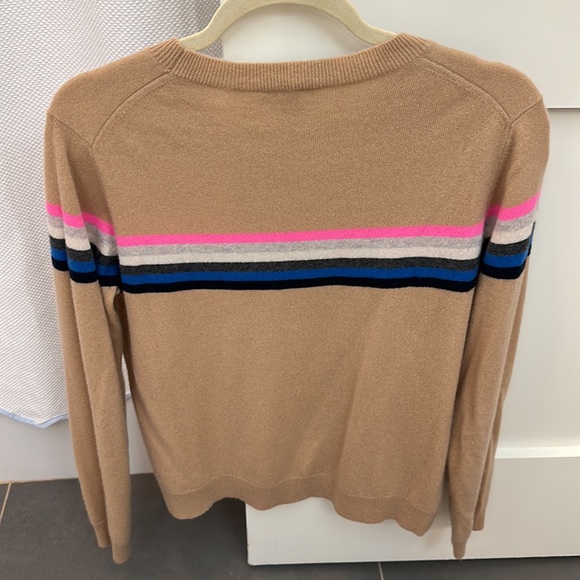 BOP BASICS - Cashmere sweater with multicolor stripe across chest - size M - Picture 2 of 4